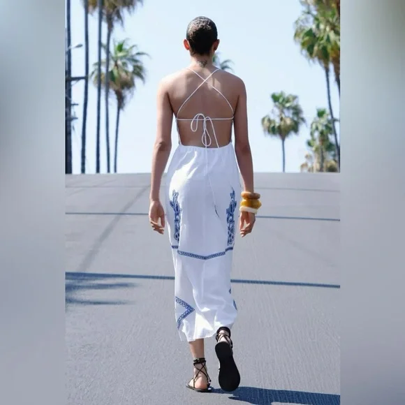 zara blue and white midi dress Zara Striped Dress Blue And White BLUE WHITE CABANA STRIPED MIDI DRESS   OULA